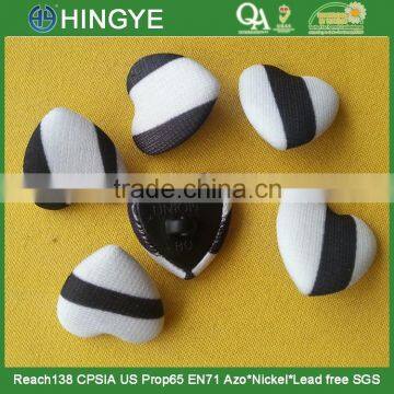 Union Logo Plastic Shell Heart Shape Self Fabric Covered Shank Button -- F1503