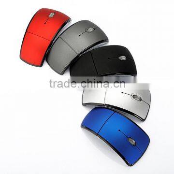 2.4G USB Folding Arc Wireless Optical Mouse Mice For PC Laptop Black