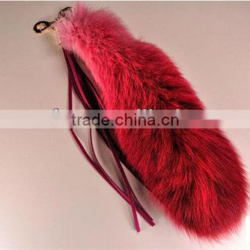 Colorful dyed 100% Genuine Fox Tail Fur Accessories for clothes