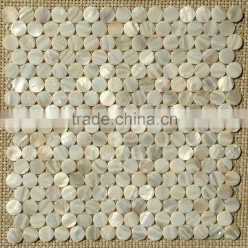 12''x12'' white natural shell mother of pearl round Mosaic D20