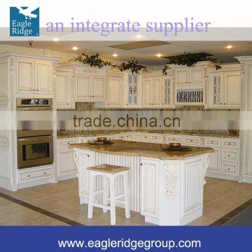 Walnut Wood Antique White KITCHEN CABINETS photo-3