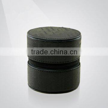 Cylindrical Travel Leather Watch Box With Zipper photo-2