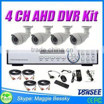 4 ch cctv camera system 1.3 Megapixel CMOS AHD bullet camera hybrid ahd/cvi/tvi/cvbs 4 in 1 security camera