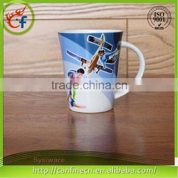 Wholesale colorful printing sublimation drinking cup,reusable ceramic porcelain tea&coffee cup sets