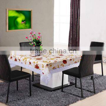 Printed Popular designs Waterproof Pvc Tablecloth with lace border