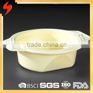 Wholesale Injection Moulded PP 250ml Yellow Disposable Food Tray with FDA certified