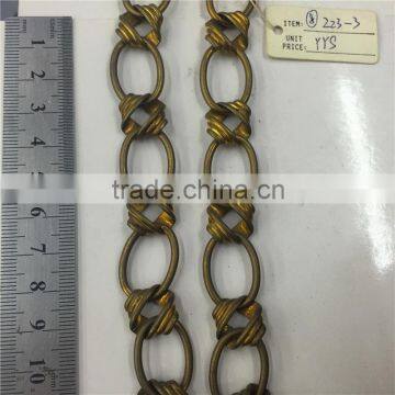 Popular decorative brass handmake chain.square figaro chain.Clothing chain, waist chain, bag chain, key chain