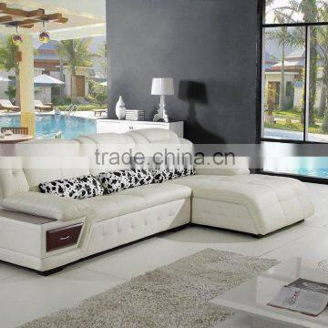 white European style genuine sofa furniture with ottoman / sectional sofas / luxury real leather sofa L20