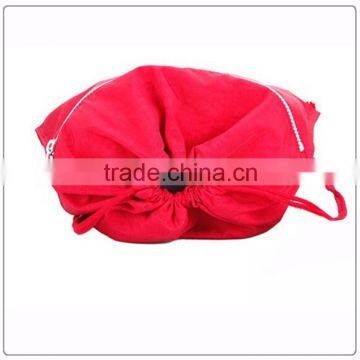 Plain Waterproof Drawstring Shoe Bag With Zipper Pocket