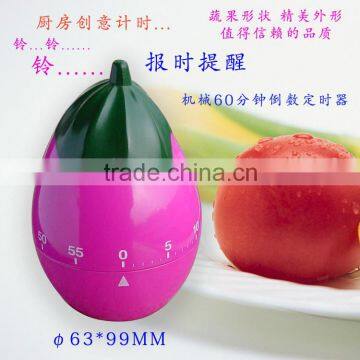 Eggplant shape mechanical timer,Vegetable countdown timer
