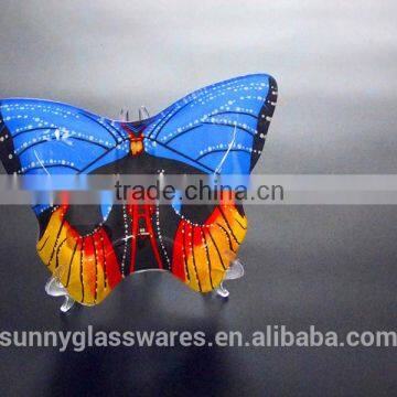 The butterfly glass plate Blue style