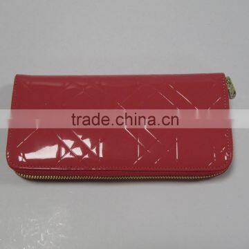 Custom ladies shiny leather wallet