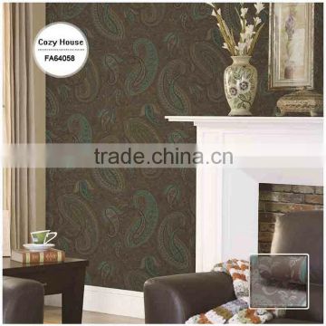 overstock printing plastic wallpaper, brown retro wall paper for living room , decorating wall sticker wholesaler