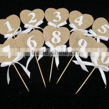 Personalized Monogram Burlap Numbers Seating Charts photo-3