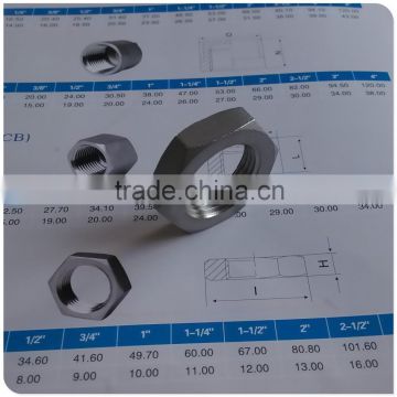 3/4" BSP 304 Back Nuts Hexagonal Head