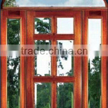 6 Lites Glass Teak Wood Main Door Designs With Arch Transom DJ-S9031STHA