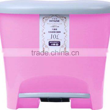 Pinky curvy pedal trash can with oval lid