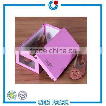 Gift& craft industrial use paperboard luxury design shoe box packaging with window                        
                                                                                Supplier's Choice