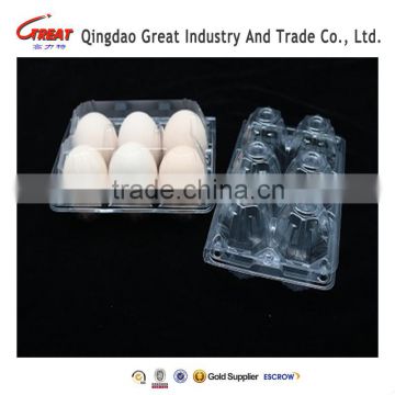 high quality plastic 6 holes egg tray