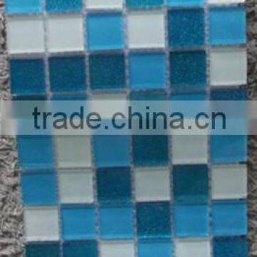 Swimming pool crystal glass white and bule glass mosaic