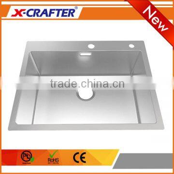 New Design 770*496mm Cutout Size R10/R0 square SUS 304 Kitchen Sink