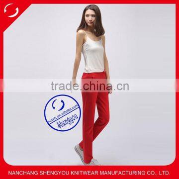 Custom polyester cotton womens jogger pants with pocket