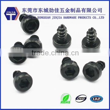 dongguan manufacturer supply small black hex socket tapping screws