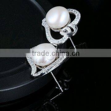 sterling silver natural pearl earring stud earring silver 925