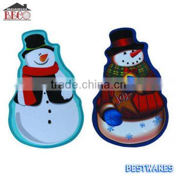 X'mas snowman melamine plate, plastic plate
