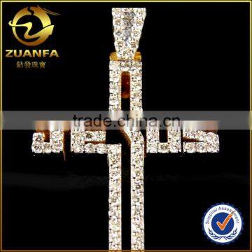 new design hip hop bling men jewelry micro paved Jesus cross pendant