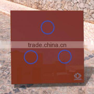 Touch Screen Smart Phone Control Tempered Glass Zigbee Light Switches