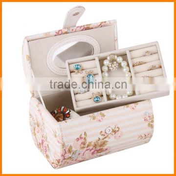 Rowling new cylindrical small floral garden style jewelry box jewelry box storage box festive birthday gift free shipping