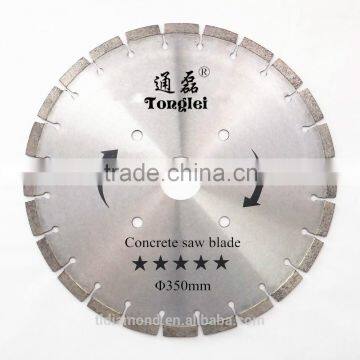 350mm diamond circular cutting disc with long tooth segment 14" concrete saw blade