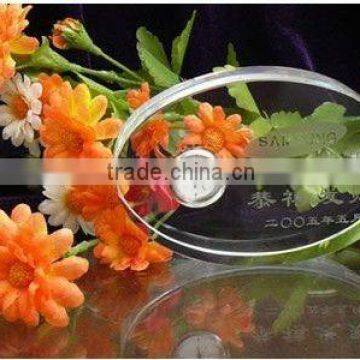 Oval Crystal Souvenir Desk Clock Wholesale