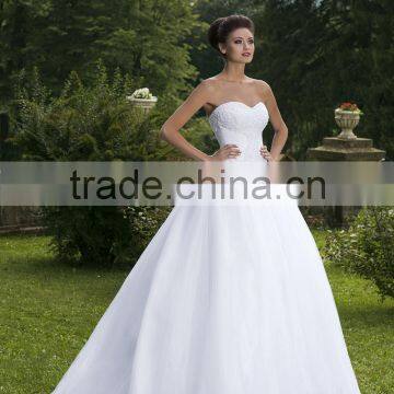 Puff wedding dress European new collection with cotton embroidery