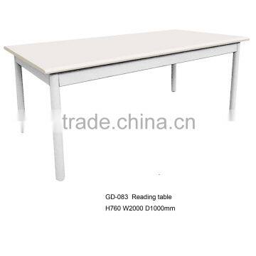 white metal reading table