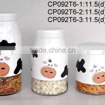 CP092T6 round glass jar with metal casing