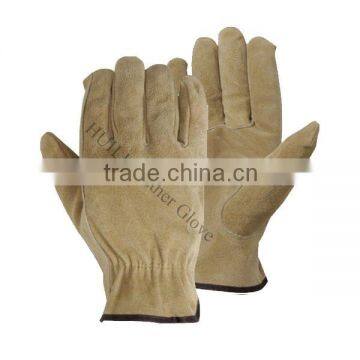 Winter warm Cow split leather driver glove with CE certification