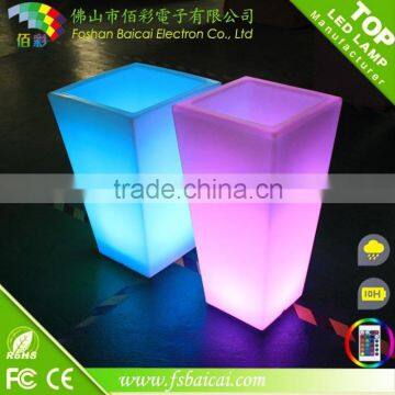 waterproof outdoor glow LED flower pot LED lighting planter LED flower vase light for decoration weeding/hotel