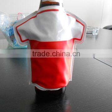 Football Shirt Shape PVC Gel Single Beer Bottle Cooler Sleeve for Sports Gift photo-2