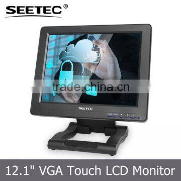 HDMI VGA input 12.1 inch touch screen foldable stand bracket led display advertising