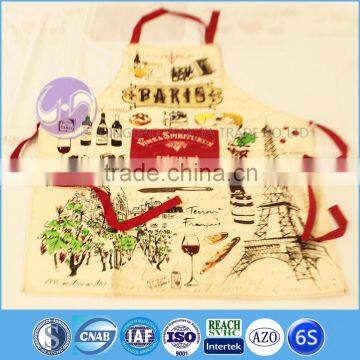 2015 wholesale household fabric printed cooking kitchen apron