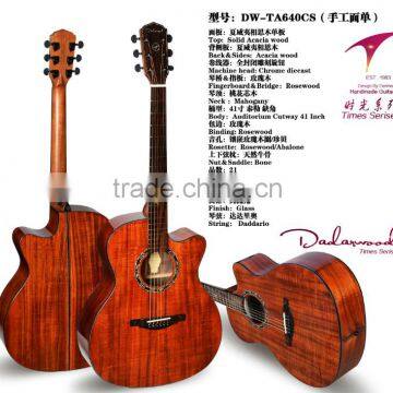 Dreadnought/Auditorium Cutaway 41 Inch Solid Acacia wood Handcrafted Acoustic guitar China factory Wholesale & OEM Custom LOGO