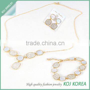 2014 High Quality Fashion Earring+Necklace+Bracelet set for ladies, Wholesale Accessory Korea Market, costume jewelry