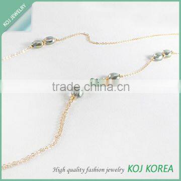 Green&gold Long necklace/ big sale necklace