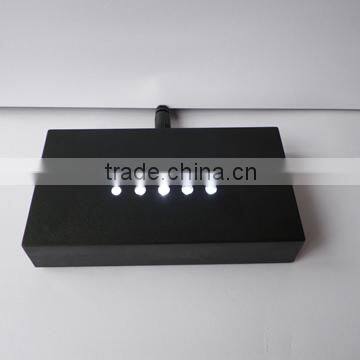 Black Rectangle Plastic LED Light Base With Power Adaptor for Crystal Display photo-2