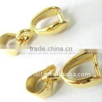 Copper Pinch Bail, Jewelry Findings,Ice Pick, Golden, 6mm wide, 15mm long, Pinch: 6mm wide, 11mm long, hole: about 4.5mm(KK08-G)