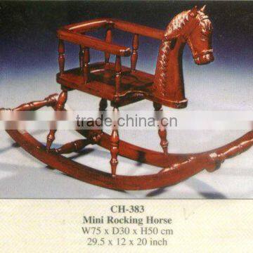 Mini Rocking Horse Kids Furniture Mahogany Indoor Furniture
