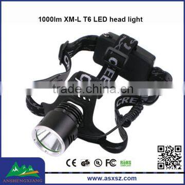 1000 lumens 3-Mode XM-L T6 LED high power headlamp for hunting