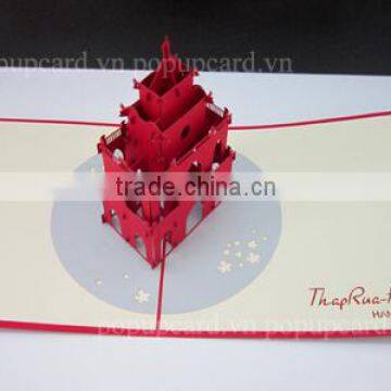 Viet Nam Turtle tower greeting pop up card